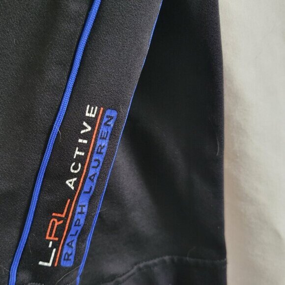 Ralph Lauren XL Active LRL Yoga Workout Pants black w/blue stripe stretchy EUC - Picture 4 of 11